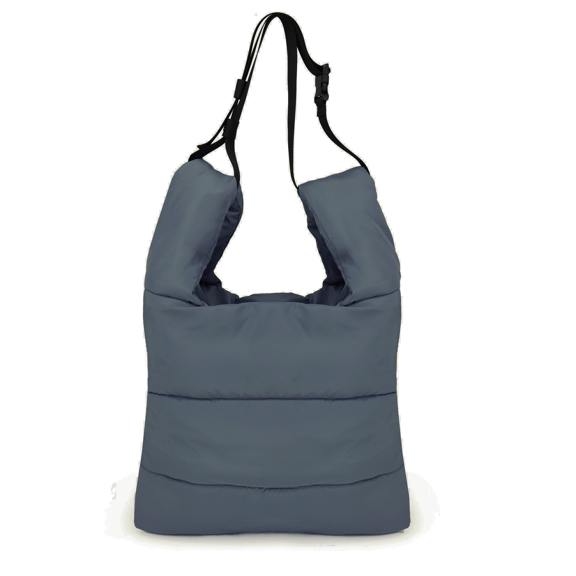 ZURI große puffy crossbody Nylonbeutel smoke blue